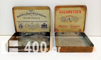 Δύο σπάνιες τσίγκινες χρωμολιθόγραφες θήκες τσιγάρων αρχών του προηγούμενου αιώνα.