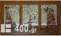 Ζωγραφική-αντίγραφο-Τρίπτυχο σε διπλό καμβά 55Χ95 εκ. by Klimt